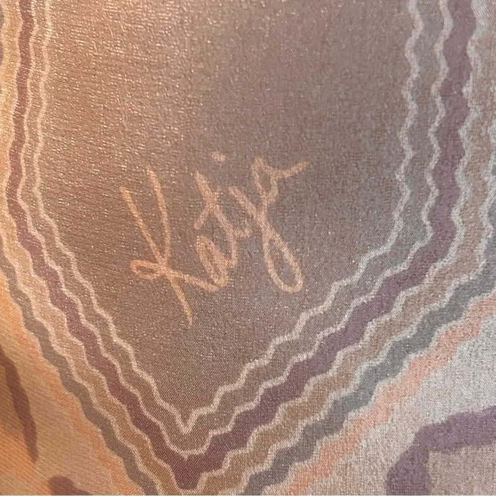 Vintage Katja Silk Blend Gray Print Scarf